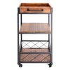 Wooden Vintage Industrial Drinks Trolley Cart Shelves Metal  Racks Furniture