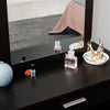 Black Dressing Table Make Up Desk Stool W/ Sliding Storage Mirror Drawer Vanity
