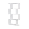 Wood Bookcase Bookshelf S Shape 6 Tier Shelves Free Standing Shelving Storage