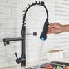 Modern Kitchen Sink Mixer Tap Pull Out Sprayer 360° Swivel Waterfall Spout Black