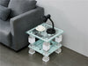 Rectangle Glass Coffee Table with Stroage Modern Living Room Furniture Chrome