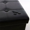 Folding Ottoman Seat Storage Faux Leather Pouffe Stool Home Furniture Black