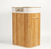Bamboo Laundry Basket Clothes Storage Bag Sorter With Lid