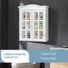 Wall-mounted Bathroom Cabinet Double Door 3 Tiers Medicine Storage Organizer