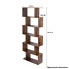 Wood Bookcase Bookshelf S Shape 6 Tier Shelves Free Shelving Storage White Unit