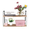 Industrial Floating Corner Shelf Shelves Wooden Wood Wall Mounted Storage 2 Tier