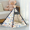Portable Pet Canvas Teepee Tent Dog Puppy Cat Bed House Cushion Ins w Name Board