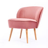 Velvet Accent Chair w Foam Padding Curved Back Wood Legs for Home & Office Pink