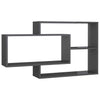 Wall Shelves Chipboard Floating Storage Display Rack High Gloss Grey