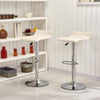 Pair 2* Bar Stool Beige PU Leather Swivel Height Adjustable Footrest Breakfast