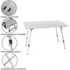 Folding Alu Camping Table Portable BBQ Garden Outdoor Picnic 120x68.5x59-78