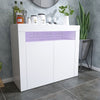 White Sideboard Cupboard Cabinet Storage Matt Body&High Gloss Doors w/ LED Light