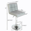 2PCS Modern Bar Stool Leather Kitchen Stool Breakfast Seat Living Room Grey