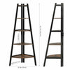 Retro Ladder Corner Shelf Unit 5 Tier Bookcase Bookshelves Storage Rack