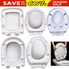 Luxury Bathroom Toilet Seat WC Heavy Duty White Soft Close Slow Top Hinges NEW