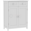 Priano Bathroom Cabinet 2 Drawer 2 Door Storage Cupboard Unit Furniture White