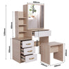 Dressing Table With Drawers Mirror Stool Set Makeup Desk Vanity Table Bedroom