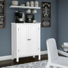 Living Room Kitchen Storage Cupboard Wooden Cabinet 3 Shelves Bathroom Unit UK