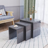 Nest of Tables Set of 3 Nesting Tables High Gloss Coffee Table MDF Wood End Side