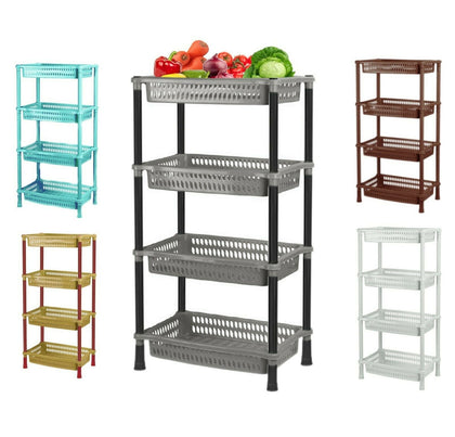 Strong 4 Tier Vegetable Rack Fruit Storage Kitchen Utility Stacking Basket