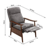 Manual Wing Back Fireside Grey Fabric Recliner Armchair Sofa Lounge Chair Seat