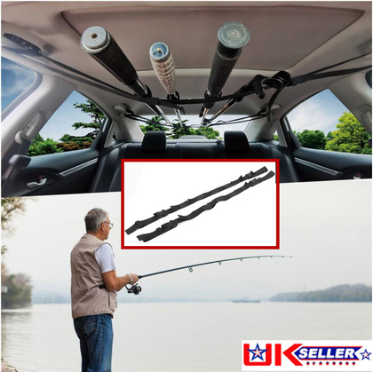 2 PCS Fishing Rod Gear Holder Vehicle Fishing Rod Rack Holder Strap Storage UK