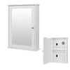 Bathroom Cabinet Mirror Door Storage Cupboard w/ Shelves Wall Mounted MDF White