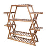 Utility Large Balcony 6-Tier Plant Stand Solid Wood Shelf Ladder Storage Rack UK