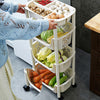 4 Tier Vegetable Trolley Fruit Storage Basket Rack With Wheels Kitchen Bathroom