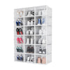 18 PCS Plastic Shoe Storage Boxes Drawer Stackable Foldable Organize Transparent