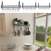 Kitchen Hanging Pot Pan Rack Wall Utensils Storage Shelf Saucepan Holder Hooks