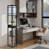 Wooden Floor Lamp 3-Tier Storage Freestanding Lignting with Drawer USB Type C