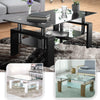 Rectangle Glass Coffee Table With Stroage Modern Living Room Furniture Chrome