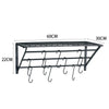 Metal Kitchen Pot Pan Utensil Rack Wall Mounted Organizer With Hanging Hooks