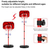 170cm Adjustable Free Standing Basketball Hoop Net Kids Backboard Stand Rack Set