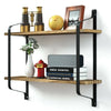 Retro Rustic Theme Wall Mount Floating Wooden Shelving Bookcase Home Decoration