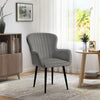 Velvet Dining Chair With Metal Legs Leisure Oyster Armchair For Living Room Cafe