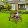 3 in 1 Kids Picnic Table Children Outdoor Activity Table W/ Removable Umbrella