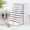 Mondeer Jewellery Box Organiser for Necklace Earring 10 Layer PU Leather White