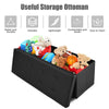 Folding Storage Ottoman Bench Tufted Faux Leather Toy Box Foot Stool Bench Seat