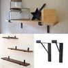 2PCS Black Shelf Brackets Industrial Shelves Bracket for Book Items Floating DIY