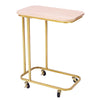 C-Shaped Sofa Side Table Golden Metal Frame End Coffee/Snack Table Living Room