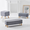 Square/Rectangle Grey Fabric Footstool Sofa Ottoman Foot Rest Stool Pouffe Seat