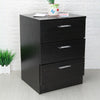 Modern Retro3 Drawers Bedside Table Nightstand Cabinet Bedroom StorageHome Black