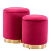 HEIDI VELVET STORAGE POUFFE FOOTREST ROUND OTTOMAN VANITY DRESSING SEAT STOOL