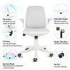 Fabric Office Chair Adjustable Swivel Computer Desk Chair Padded Armrest Grey UK