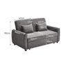 2 Seater Pull-Out Reversible Chaise Sofa Bed Fabric Sleeper Bed w/Wheels &Pillow