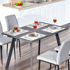 Modern Rectangular Dining Table Indoor w/ Metal Legs Spacious Tabletop Dark Grey