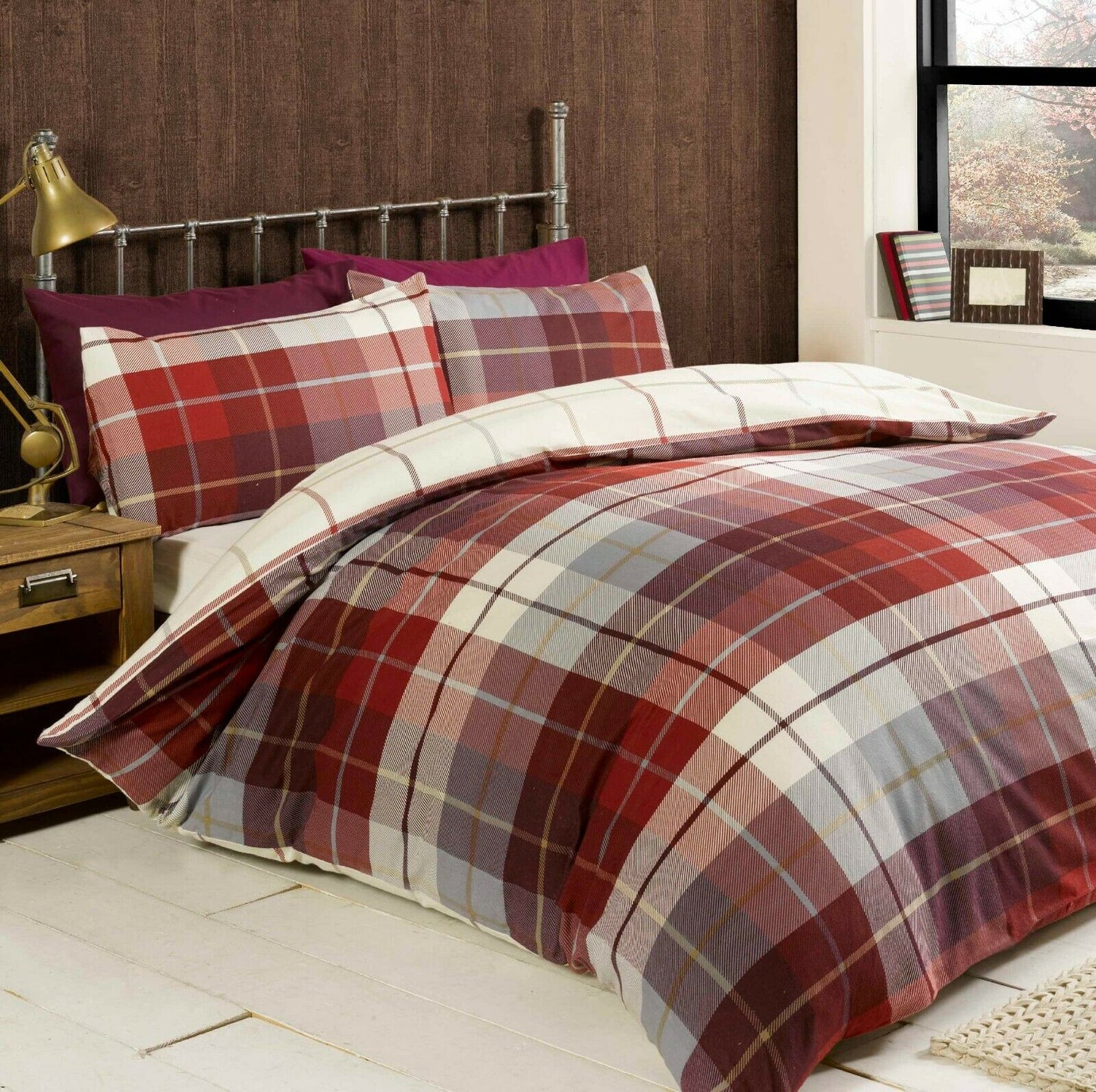 THERMAL 100% BRUSHED COTTON FLANNELETTE QUILT DUVET COVER BED SET COSY WARM SOFT