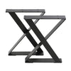 2x Industrial Black Steel Metal Table Bench Legs Geometric Art Heavy Duty Stand